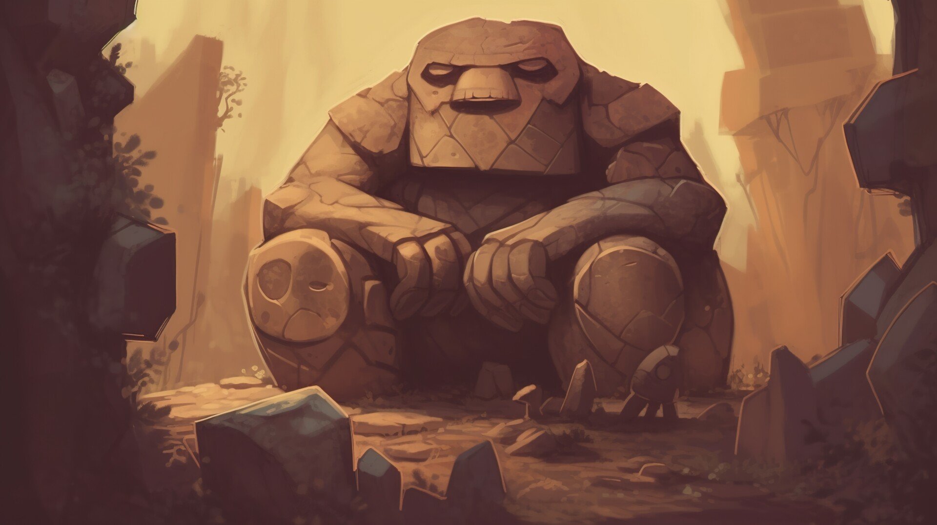 A golem made of stone or clay.